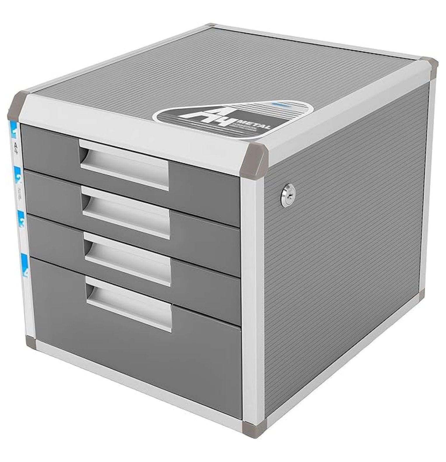 File File Box Drawer Metal Drawer Box, 4 Drawers Drawer Box luminium Alloy File Organiser ...
