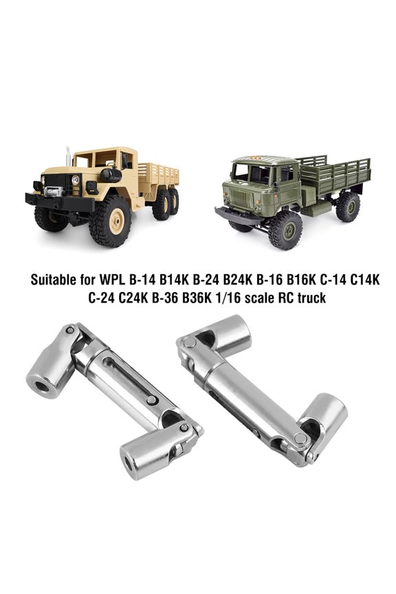 Metal Drive Shafts for WPL 1/16 RC Truck, Durable Upgrade Kit w/Wrench Screws, Silver