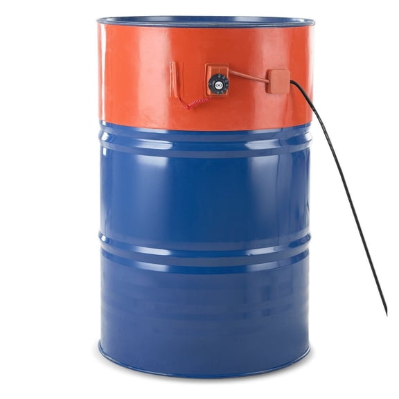 Metal Drum Heater 55 Gallon, 1200W Pail Heater Band - Adjustable Thermostat 86-302F, Silicone Grease Keg Warmer for Industrial & Outdoor Use, FCC Listed
