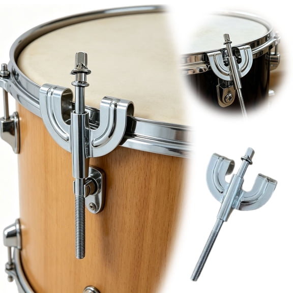 Metal Drum Mount Clamp, Durable Chrome-Plated Bracket for Snare and Tom Drums, Percussion Accessory with Adjustable Screw for Stable Hardware Mounting