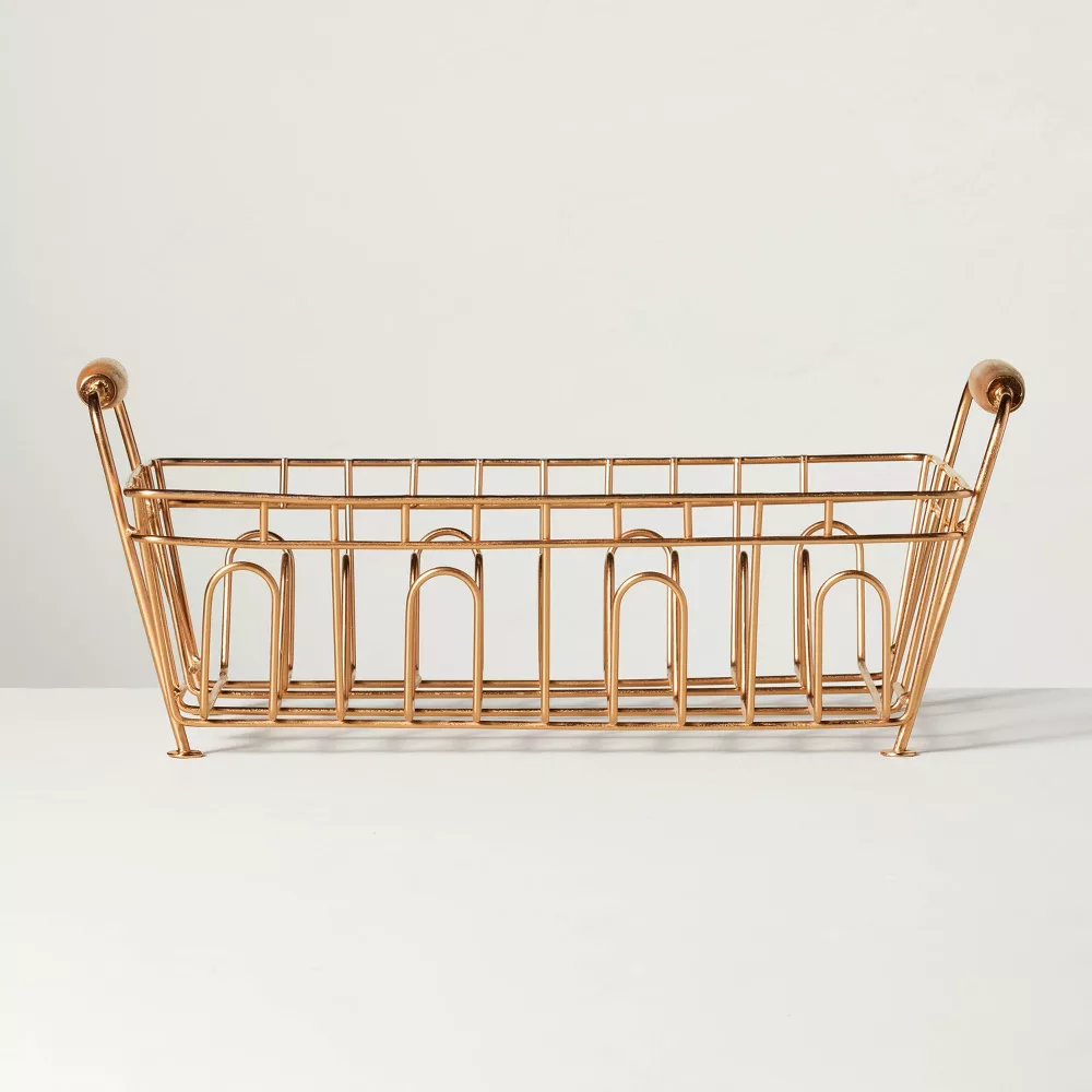 Metal Drying Rack Copper Finish: Freestanding Iron & Wood, Countertop ...