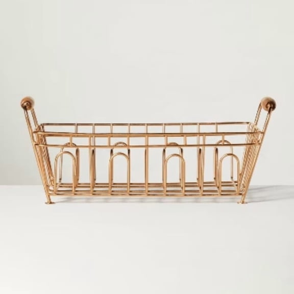 Metal Drying Rack Copper Finish : Freestanding Iron & Wood, Countertop Kitchen Organizer