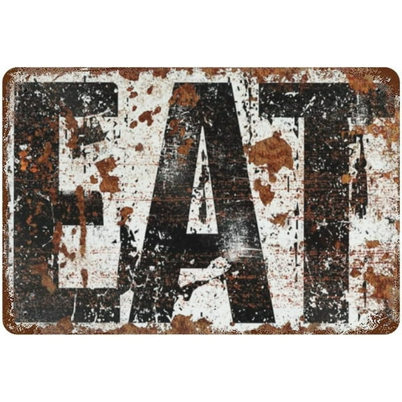 Metal EAT Kitchen Sign 5.5x8 inch Decoration Gift Farmhouse Industrial Vintage Signs Kitchen Home Restaurant
