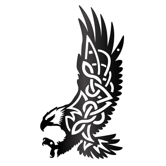 Metal Eagle Wall Decor Silhouette Wall Hanging 11.8 x 9.8 Inch Black Animal Art Sculptures Indoor Outdoor Hanging OrnamentsDIY