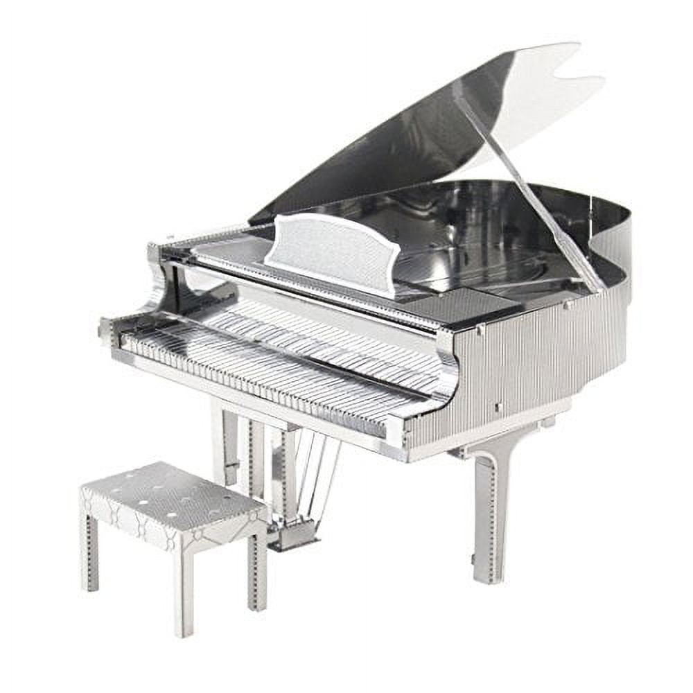 Metal Earth Silver Grand Piano 3D Model Kit