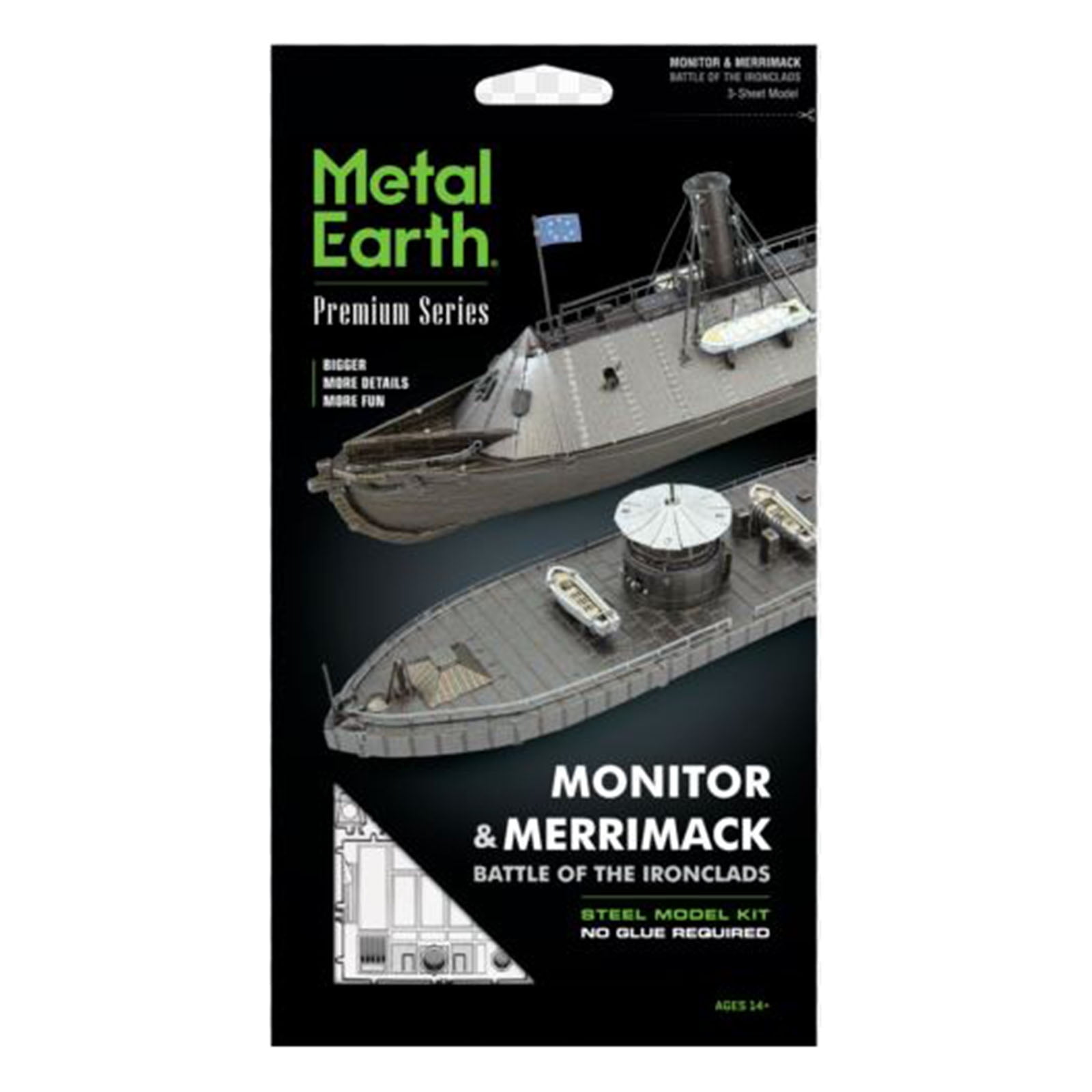 Metal Earth Iconx Ironclads Monitor And Merrimack Steel Model Kit