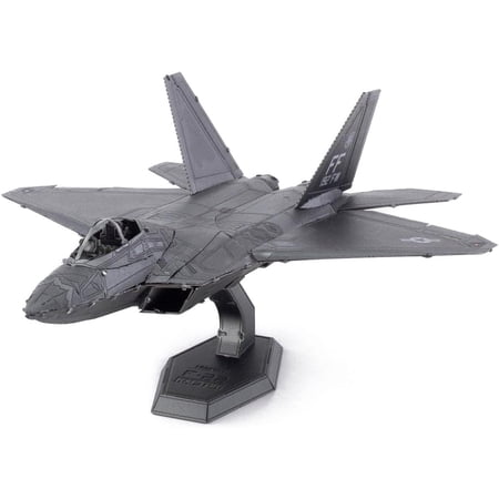 Metal Earth Lockheed Martin F-22 Raptor Color 3D Laser Cut Model + Tweezer 00160