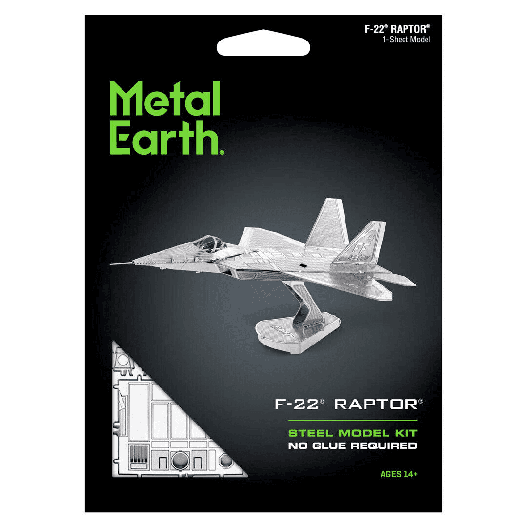 Model Kit Lockheed Martin F-22 Raptor Stealth Aircraft (Moderate Difficulty) Steel Model by Metal Earth