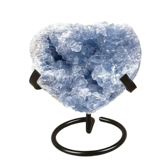 Metal Easel Display Stand - Heart Shape Stone Holder For Mineral Specimens & Collectibles Showcase