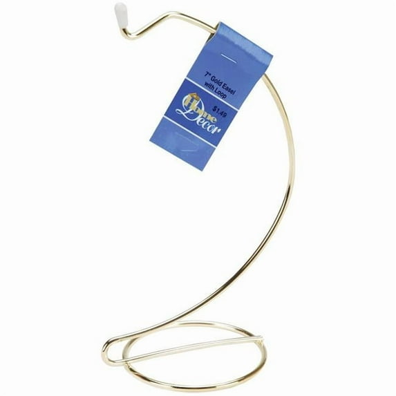 Gold Metal Easel W/Loop-ornament stand, 7 Inch