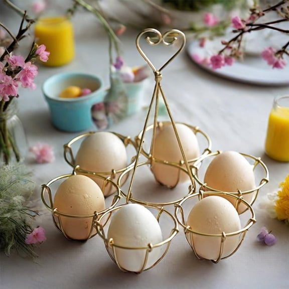 Metal Egg Tray Holder, Desktop Egg Storage Rack, Easter Eggs Display Stand for Kitchen Countertop Decoration, by Zovey