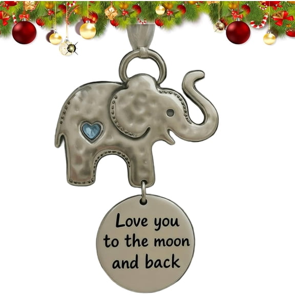 Metal Elephant Friendship Christmas Ornament - Inspirational Quote Decor for Christmas Tree, Sentimental Holiday Gift for Friends, Durable Metal Ornament for Home Decor, 5.9*3.34in, D