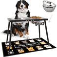 thumbnail image 1 of Metal Elevated Dog Bowls, 17in Tall Raised Dog Bowl Stand, Dog Food Bowls with 3000ml Stainless Steel Bowls and Sprill Proof Mat for Extra Large Dogs, Dog Food & Water Bowls, 1 of 8