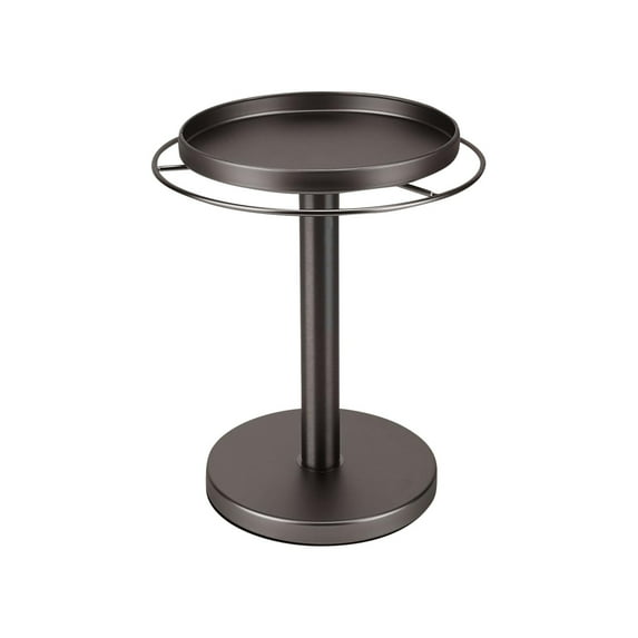 Metal End Table With Tray Top, Round Side Table With Sturdy Metal Frame, For Living Room Bedroom Patio