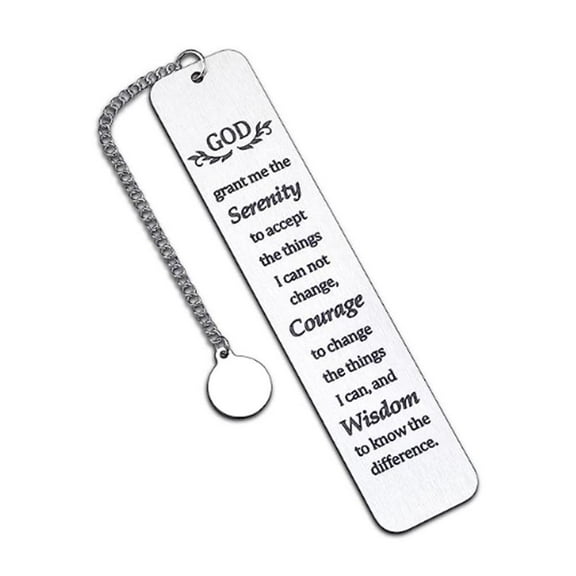 Metal Engraved Bookmark for Women Men, Inspirational Bible Verse Gift for Book Lovers, Serenity Prayer Christian Gift, Durable Steel Book Mark for Reading, Best Gift for Christmas Birthday