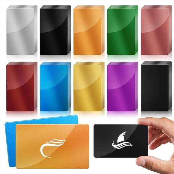 Metal Engraving Blanks Colorful Aluminum Sheet Laser Engraving Business Card Multipurpose Engraving DIY Gift Cards,100 * Metal Engraving Blanks Aluminum Sheet