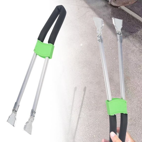 Metal Ergonomic Long Handle Trash Picker, Reaching Tool for Litter Pickup, Outdoor Garden Walkway Backyard Drain Gutter Cleanup Tool, A Clip