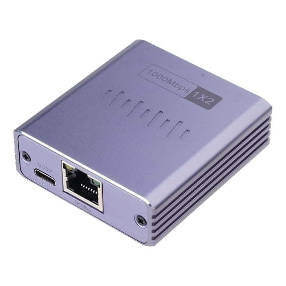 Metal Ethernet Switches 2 Port 1000Mbps RJ45 Gigabit Networking Splitter For Seamlessly Data Sharing