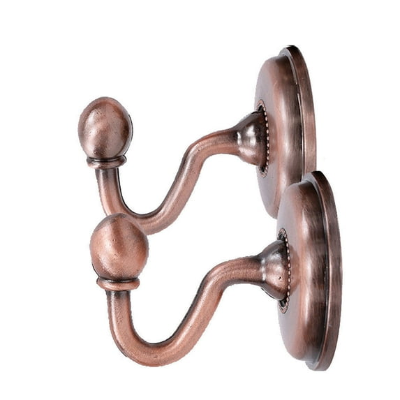 Metal European Curtain Hooks,Wall Tie-Back Hooks for Curtains & Coats,A19 Curtain Holdbacks, Wall-Mounted Tie Backs, European Curtain Hooks, Metal Hanger Holders, Set of 2 Wall Hooks(Rose Gold)