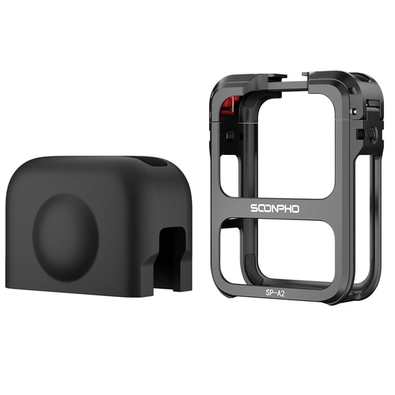 Metal Expansion Cage with Silicone Lens Cap for DJI Osmo 360 Camera Cold Shoe Mount Frame Cage for Praphying VLOG Video
