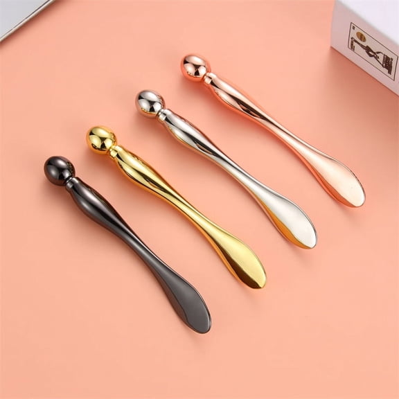 Metal Eye Cream Massage Stick Face Cream Spoon Cosmetic Spoon Two-end Eye Cream Stick Eye Massage Beauty Spoon-golden