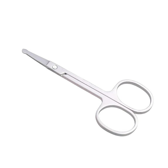Metal Eyebrow Scissors Stainless, C Mustache Grooming Scissors, Small Eyebrow Scissors, Stainless Steel Nose Beard Mustache Eyelash Nail Clippers, Grooming Scissors for Men & Women, by Goohae