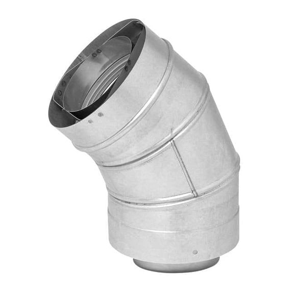 Metal Fab Vent Pipe Elbow,45 Degree,6In L,3In Dia. RTG20151GB