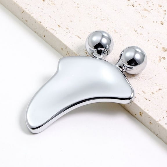 Metal Face Roller Massage Stick Butterfly Shaped Facial Scraping Tool for Skin Tightening and Face Slimming Use