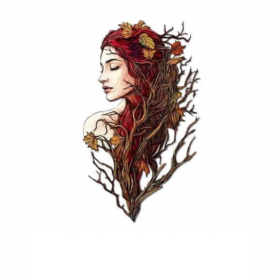 Metal Fairy Woman Tree UV Printed Wall Art 14.96x9.05in Hummingbird Design Creative Decor for Living Room Bedroom Entryway Display