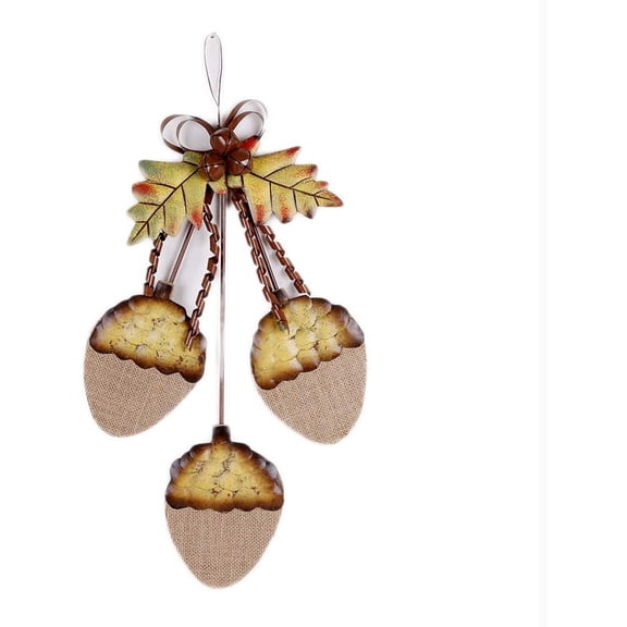 Metal Fall Acorn Cluster Sign Wall Hanging Ornaments Decor for Front Door Indoor Outdoor Autumn Decor