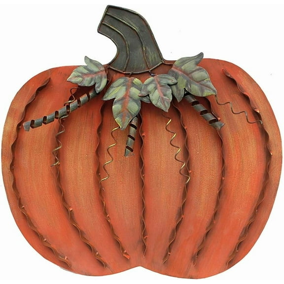 Metal Fall Harvest Pumpkin Decor Indoor Outdoor Standing Flat Pumpkin Decoration