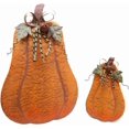 thumbnail image 1 of Metal Fall Pumpkin Decor Set of 2, Indoor Outdoor Standing Flat Pumpkin Decoration for Autumn Harvest Thanksgiving Halloween Decoration Home House Kitchen Decor, 1 of 14