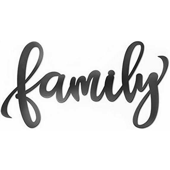 Metal Family Signs for Home Decor Wall, 17.4"X9.1" Black Family Decor Sign Heavy Iron Happy Family Wall Art Cut Out Plaque Family Wall Decor$$Home Decor, Kitchen, & Other