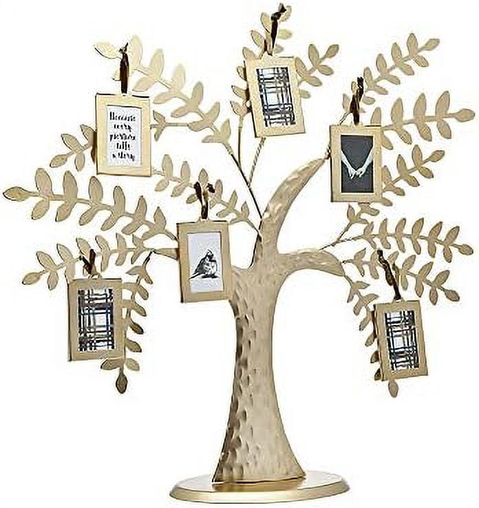 Metal Family Tree Picture Frames With 6 Hanging Photo Frames And