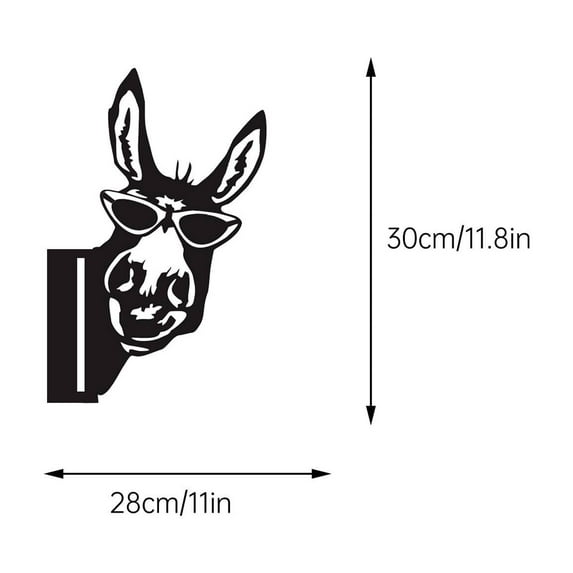 Metal Farm Animal Head Wall Art - Donkey Decorative Garden Ornaments for Outdoor Farmhouse Fence and Farmhouse-Yard Decorations