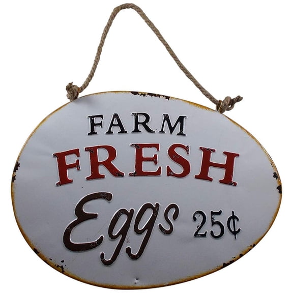 Metal Farmhouse FARM FRESH EGGS 25 Embossed Sign