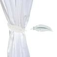 thumbnail image 1 of Metal Feather Curtain Tieback with Magnetic Closure – No Installation Needed – White, 1 of 6