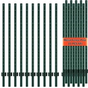 Metal Fence Post,6 Feet 10 Pack Heavy Duty Garden Fence Post,Steel Fence Post with U-Channel,No Dig U Pointed Bottom Fence Posts,Corner Anchors for Yards,Lawns and Gardens