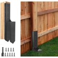 thumbnail image 1 of Metal Fence Post Repair Kit Wood Fence Post 3.6" x 3.6" Heavy Duty Double Support Anchor Ground Spike Fence Brackets for Metal Posts Black, 1 of 1