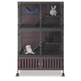 thumbnail image 1 of Metal Ferret Cage,3-Level Chinchilla Cage with Wheels & Storage Cabinet,Multifunctional Waterproof Cage for Villa Design Multi-Pet Rats/Guinea Pig/Small Homes & Animal Lovers, 1 of 6