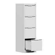 Metal File Cabinet with Lock, 4 Drawer Filing Cabinet Office, Locking Vertical Filing Cabinet for A4/F4/Lagel/Letter Assembly Required White, 4 Drawer