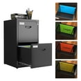 Metal File with Lock, Vertical Filing 2 drawer, Black