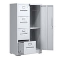 thumbnail image 1 of Innovation Works Lockable Metal File Cabinet with 4 Drawers & 1 Door, Storage Filing Cabinet for Home Office, A4 Legal/Letter Size, Assembly Required, 1 of 7