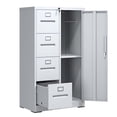 thumbnail image 1 of Metal File Cabinet with 4 Drawers and 1 Door,Lockable Metal Filing Cabinet for Home Office,A4 Legal/Letter Size,Assembly Required, 1 of 6