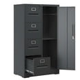 thumbnail image 1 of Metal File Cabinet with 4 Drawers and 1 Door,Lockable Metal Filing Cabinet for Home Office,A4 Legal/Letter Size,Assembly Required, 1 of 6