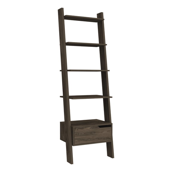 Metal File Cabinets, Hamburg Ladder Bookcase, Five Open Shelves, One Drawer, Brown Office File Cabinets,Engineered Wood Steel File Cabinets, Furniture Office File Cabinets & Storage Cabinets