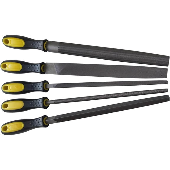 Metal File Set, 5-Piece, High Carbon Steel, Work for Metal, Wood, Plastic
