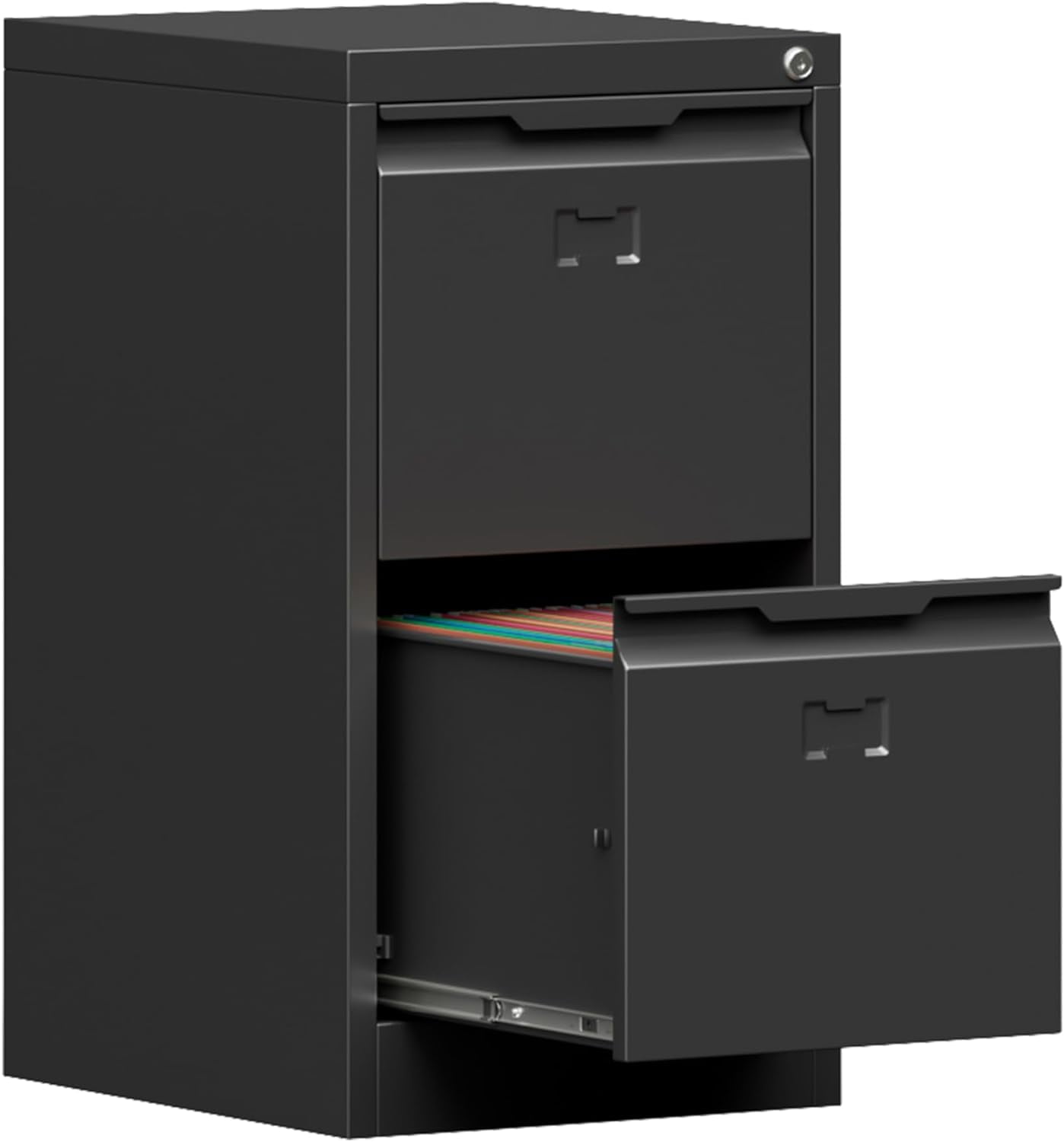 Metal Filing with Lock,Vertical File 2 Drawer,Black