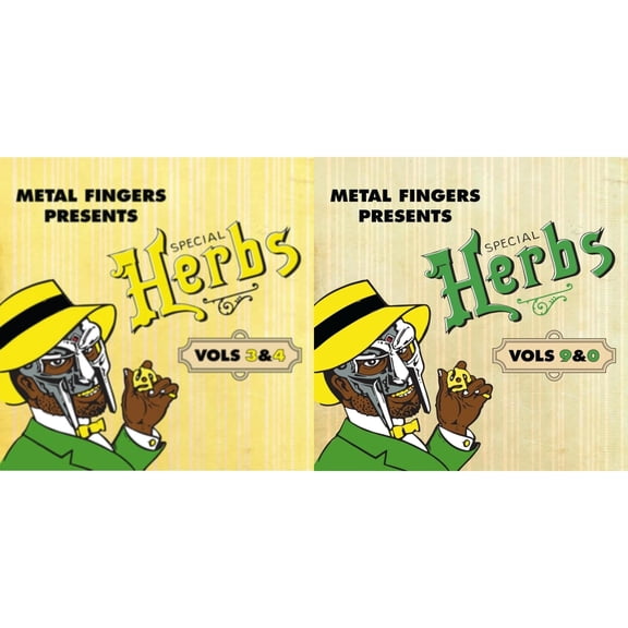 Metal Fingers Presents: Special Herbs Vol. 3 & 4 (2LP/Lemon Yellow Vinyl) & Metal Fingers Presents: Special Herbs Vol. 9 & 0 (2LP/Evergreen Vinyl)