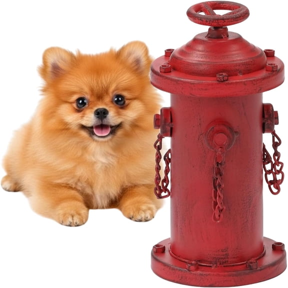 Metal Fire Hydrant for Dogs to Pee On 7.7" for Indoor Training | Small Dog Fake Fire Hydrant Pee Post Red Outdoor Garden Statue